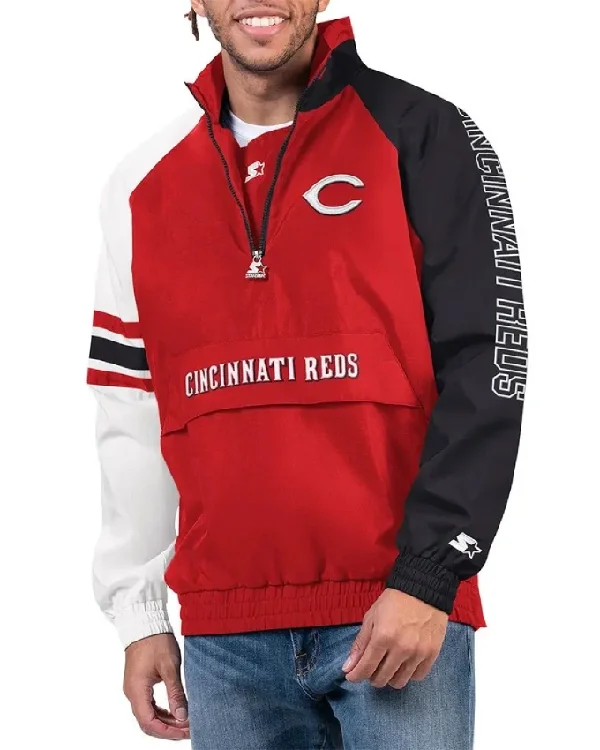Cincinnati Reds Half Zip Pullover Jacket