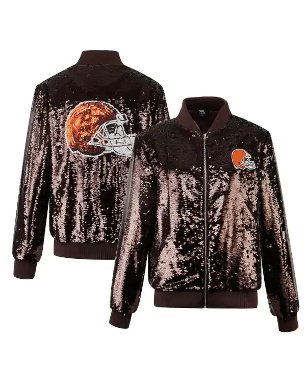 Cleveland Browns Full Zip Sequin Jacket