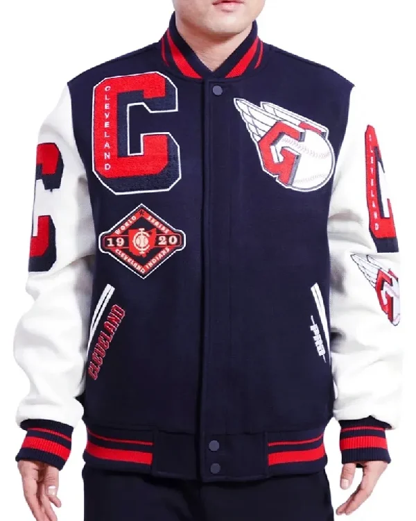Cleveland Guardians Navy Varsity Jacket
