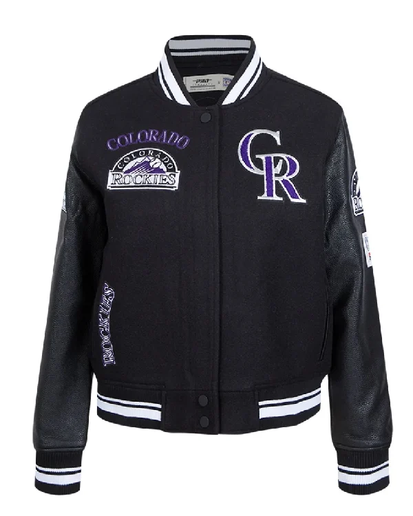 Colorado Rockies Black Varsity Jacket