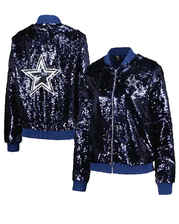 Dallas Cowboys Full Zip Sequin Jacket