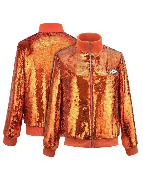 Denver Broncos Full Zip Sequin Jacket