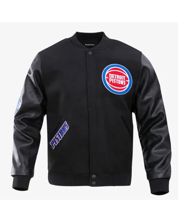 Detroit Pistons Letterman Leather Jacket