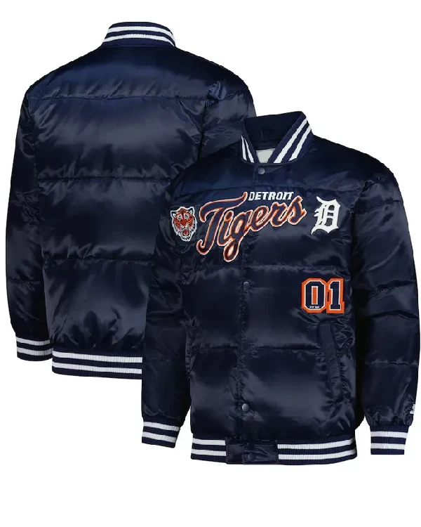 Detroit Tigers Puffer Satin Jacket