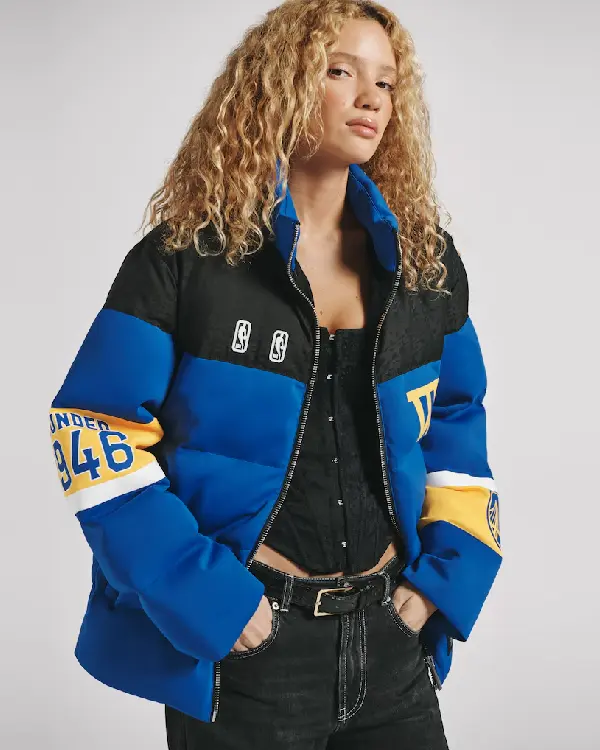 Golden State Warriors Blue Puffer Jacket