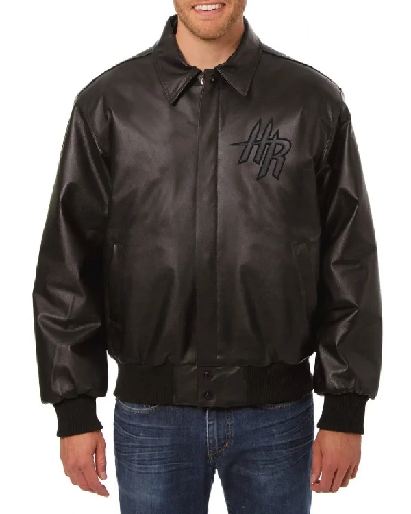 Houston Rockets Black Leather Jacket