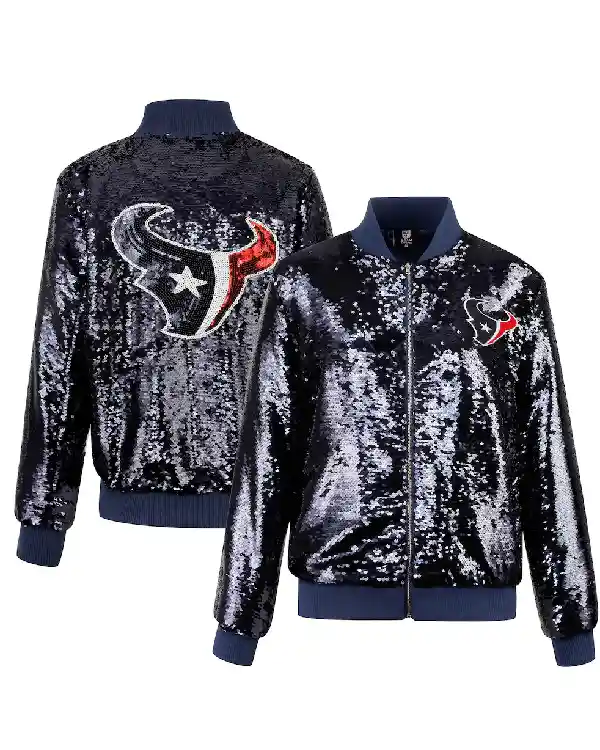 Houston Texans Full Zip Sequin Jacket