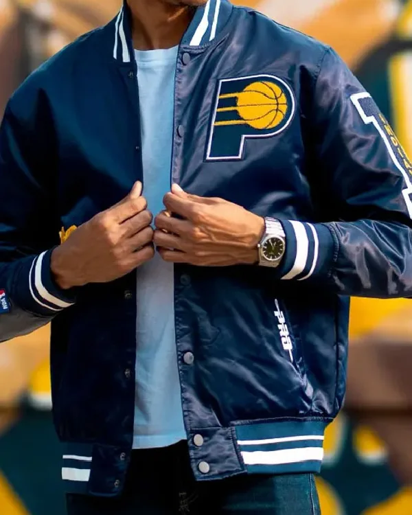 Indiana Pacers Satin Varsity Jacket