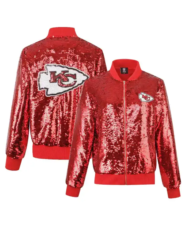Kansas City Chiefs Full Zip Red Sequin Jacket