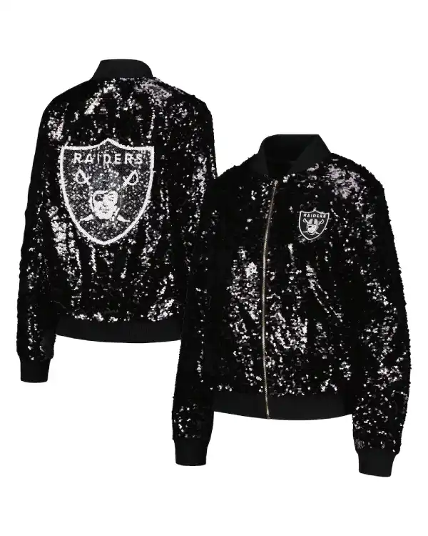 Las Vegas Raiders Black Sequin Jacket