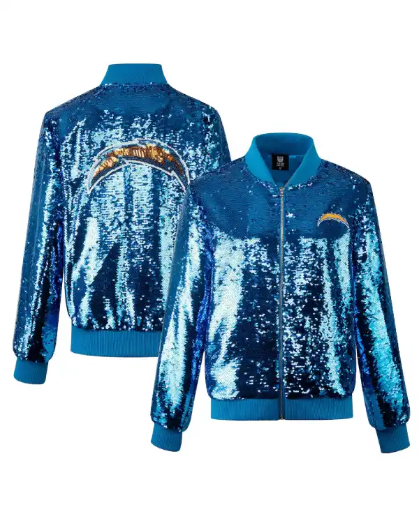 Los Angeles Chargers Full Zip Sequin Jacket