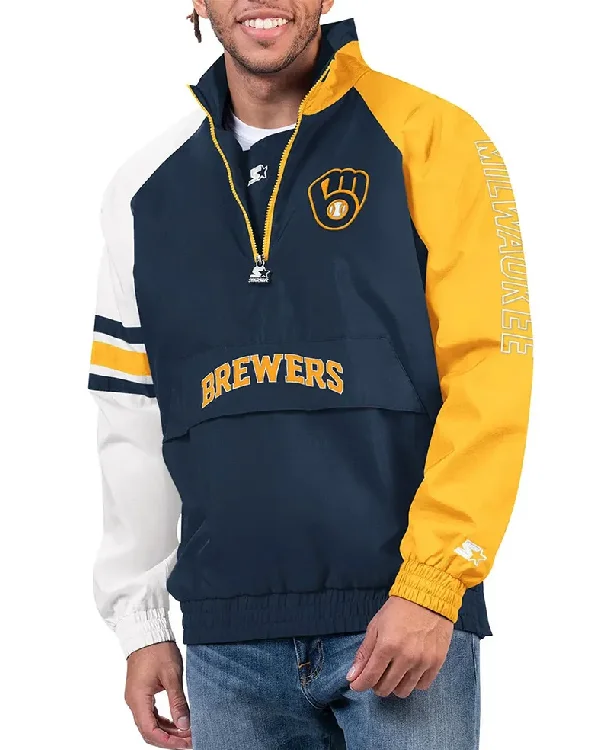Milwaukee Brewers Half Zip Pullover Jacket