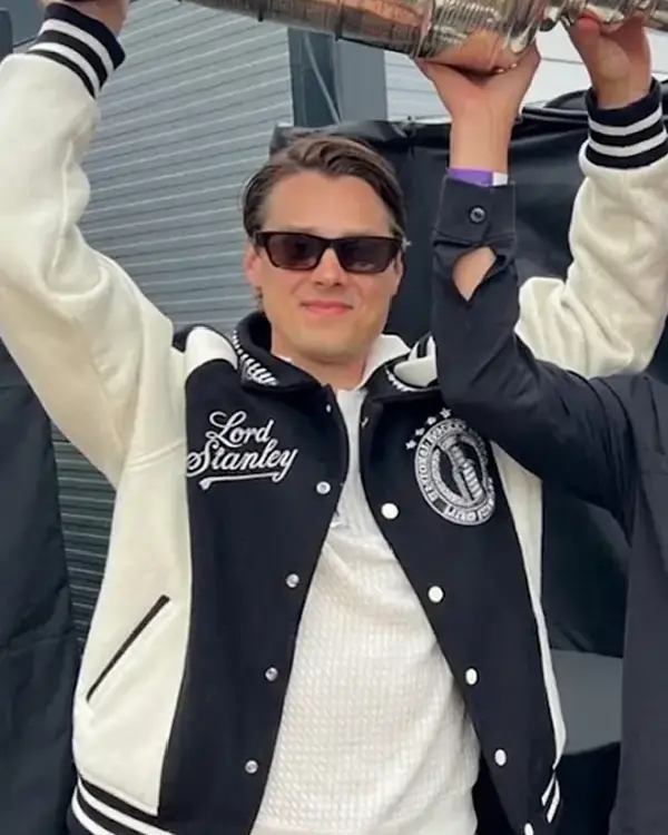 NHL Stanley Cup 2026 Champions Carolina Hurricanes Sebastian Aho Lord Stanley Wool Varsity Jacket