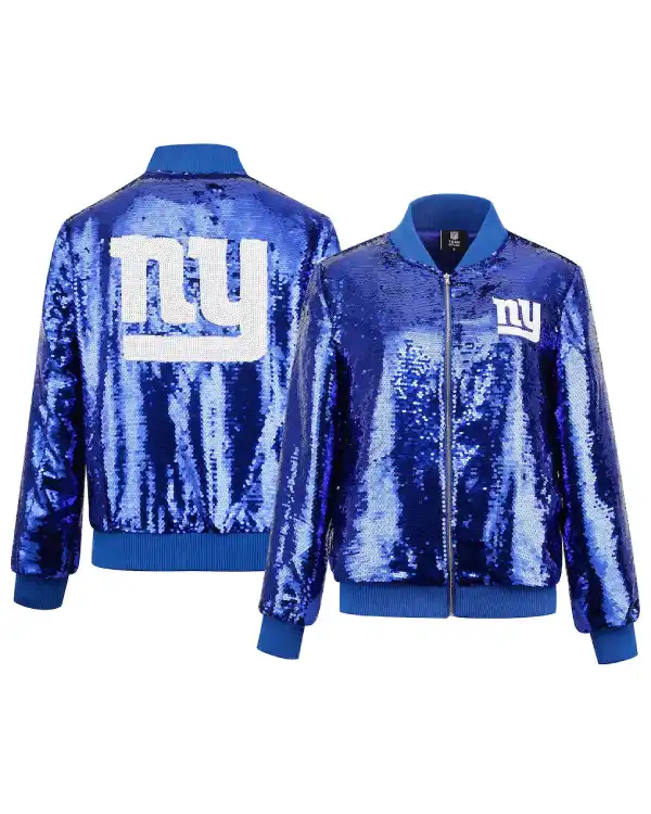 New York Giants Full Zip Sequin Jacket
