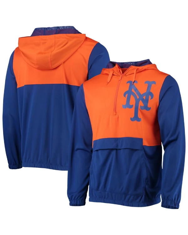 New York Mets Half-Zip Hooded Jacket