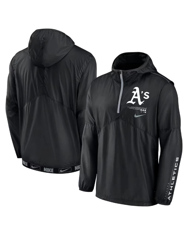 Oakland Athletics Black Windbreaker Jacket