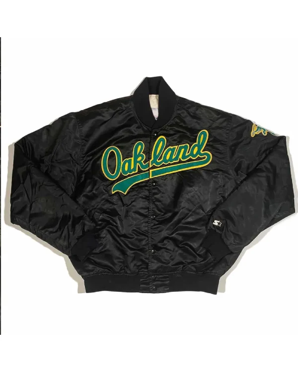 Oakland Athletics Full-Snap Satin Jacket
