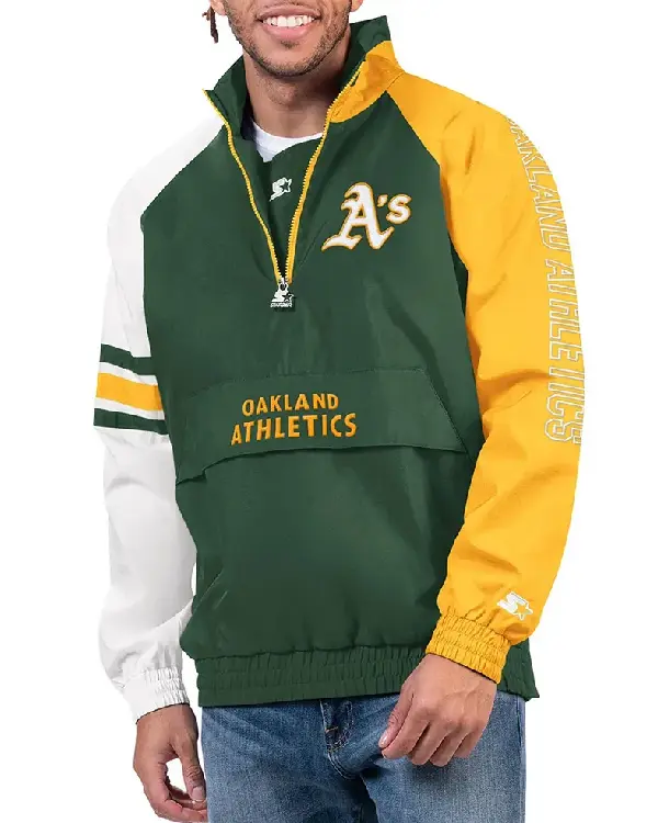 Oakland Athletics Green Pullover Jacket
