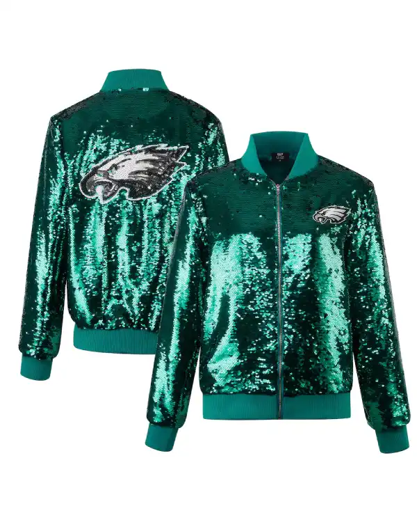 Philadelphia Eagles Full Zip Sequin Jacket