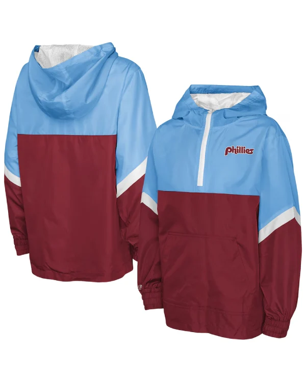 Philadelphia Phillies Half-Zip Hooded Jacket