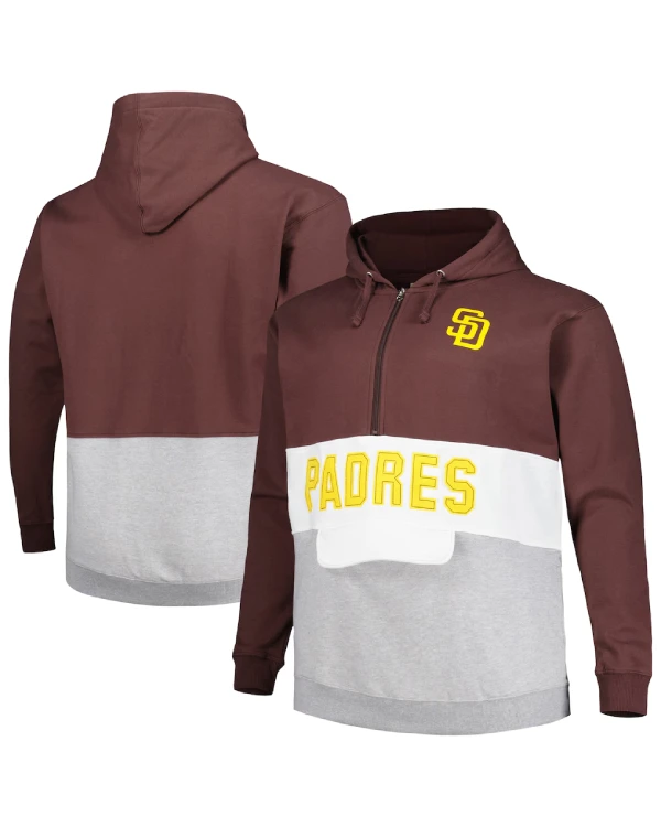San Diego Padres Half Zip Hooded Jacket