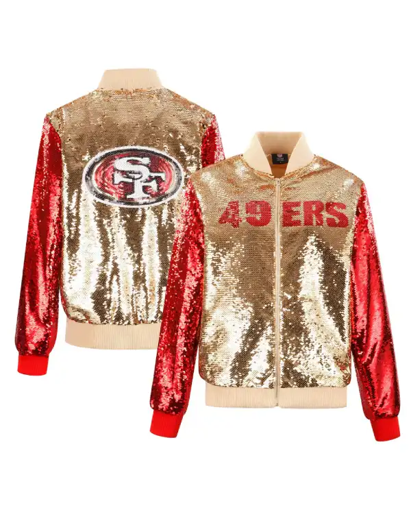 San Francisco 49ers Full Zip Sequin Jacket