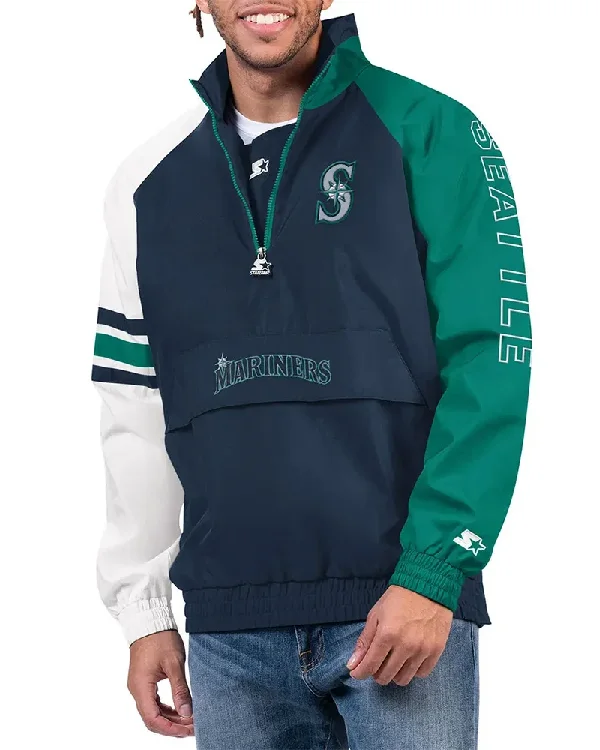 Seattle Mariners Half Zip Pullover Jacket