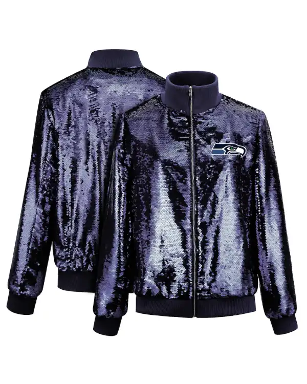 Seattle Seahawks Full Zip Sequin Jacket
