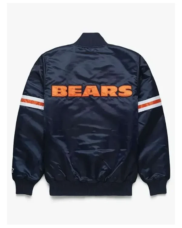 Shop Chicago Bears Homage X Starter Black Satin Varsity Letterman