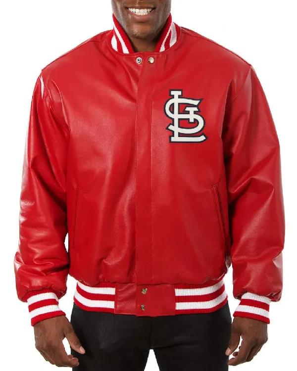 St. Louis Cardinals Red Leather Varsity Jacket