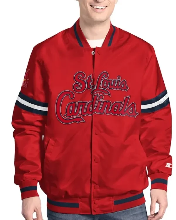 St. Louis Cardinals Red Satin Varsity Jacket