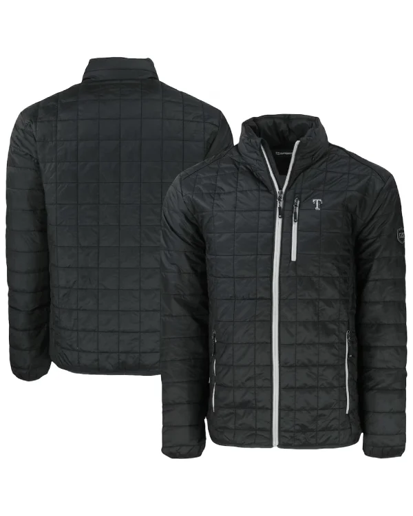 Texas Rangers Black Full Zip Puffer Jacket