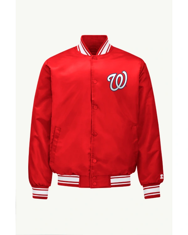 Washington Nationals Red Varsity Satin Jacket
