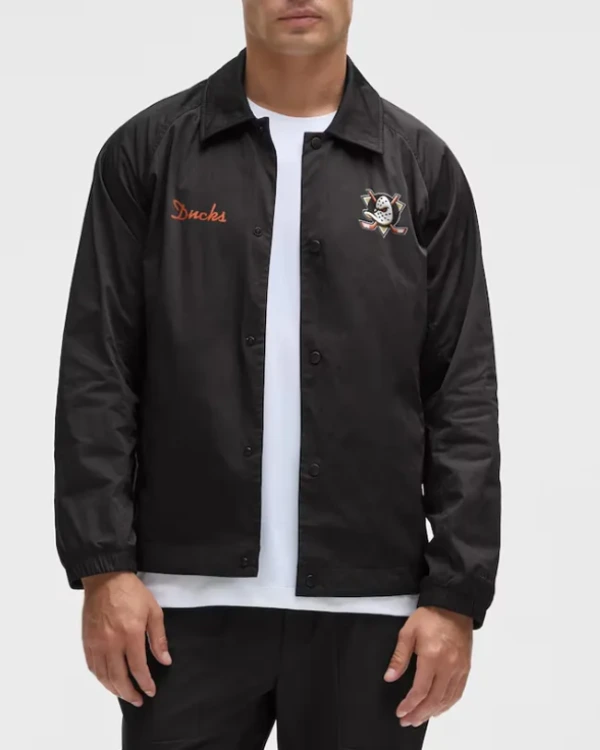 Anaheim Ducks Coaches Black Full-Button Jacket