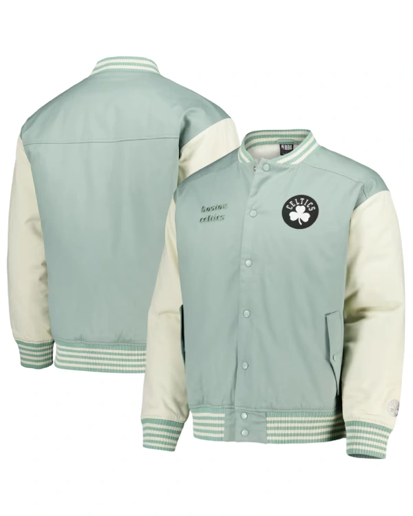 Boston Celtics Elements Classic Pewter Varsity Jacket