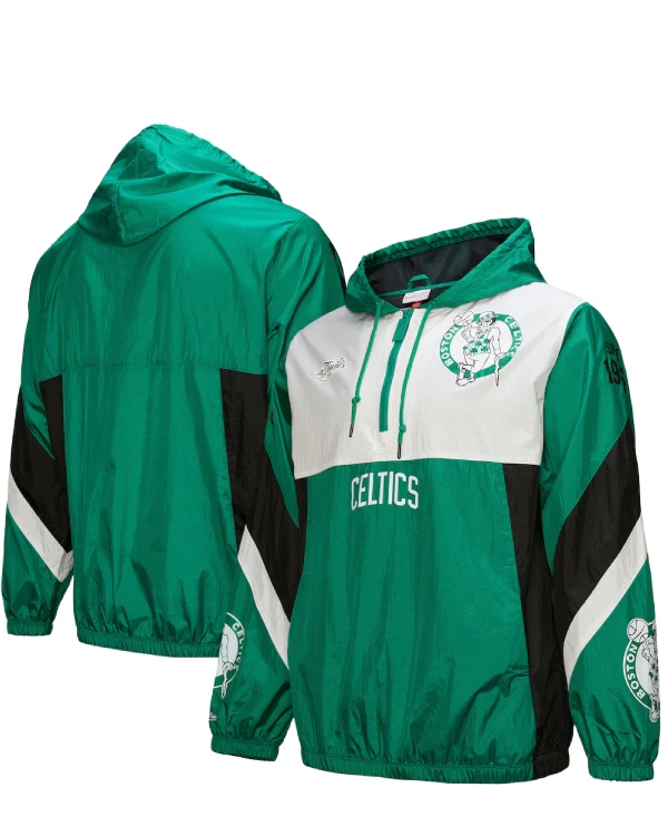 Boston Celtics Half Zip Windbreaker Jacket