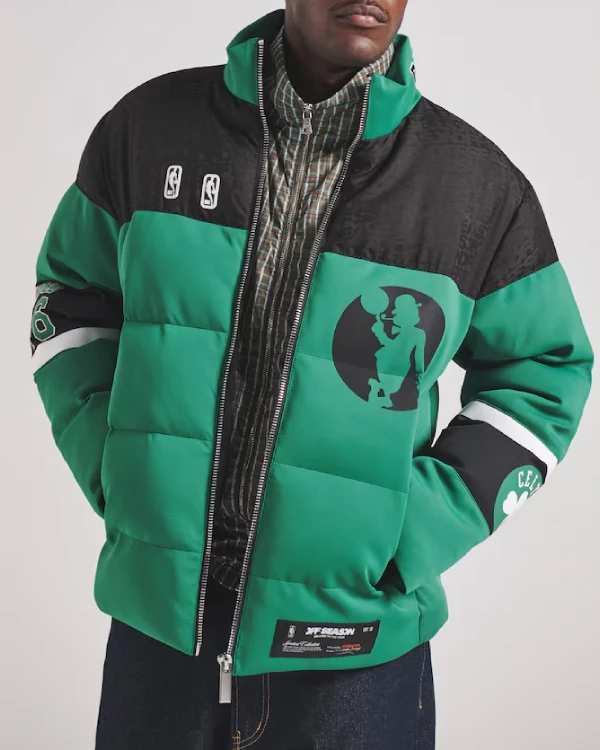 Boston Celtics Kelly Green Full Zip Puffer Jacket