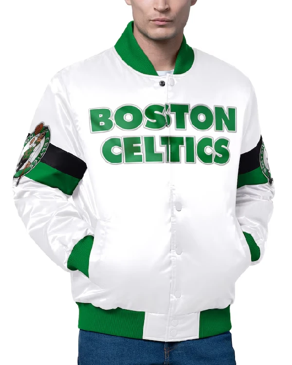 Boston Celtics Satin Varsity Jacket