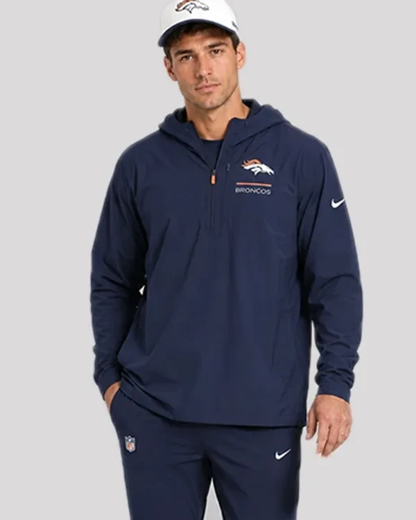 Broncos Preseason 2026 Bo Nix Sideline Anorak Half-Zip Jacket