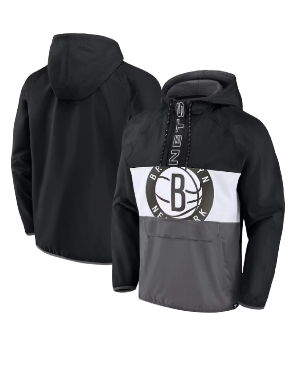 Brooklyn Nets Half-Zip Windbreaker Jacket
