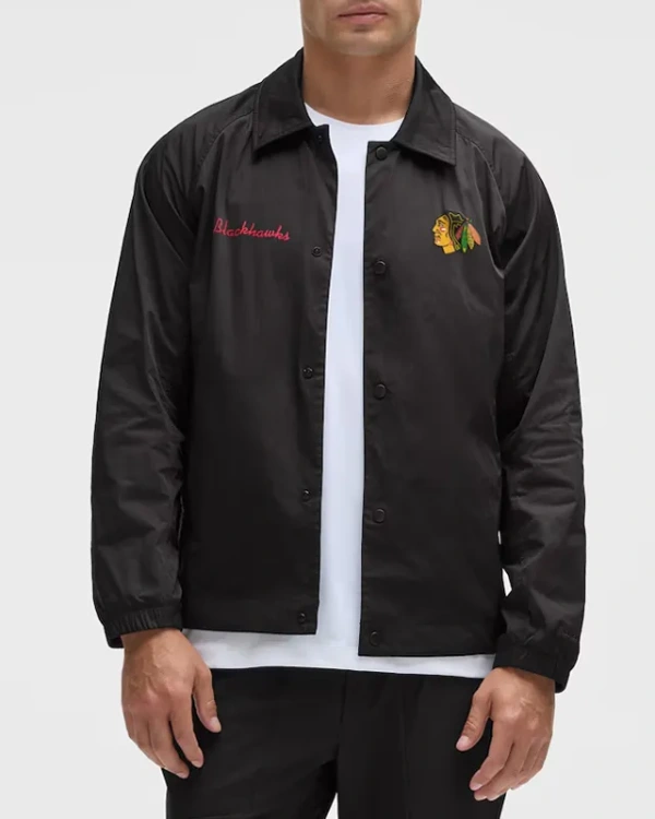 Chicago Blackhawks Coaches Black Full-Button Jacket