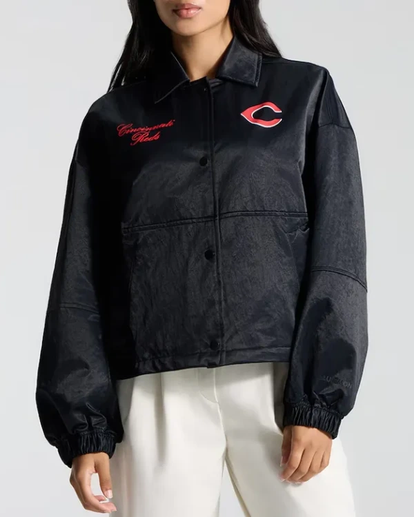 Cincinnati Reds Coaches Black Full-Button Jacket