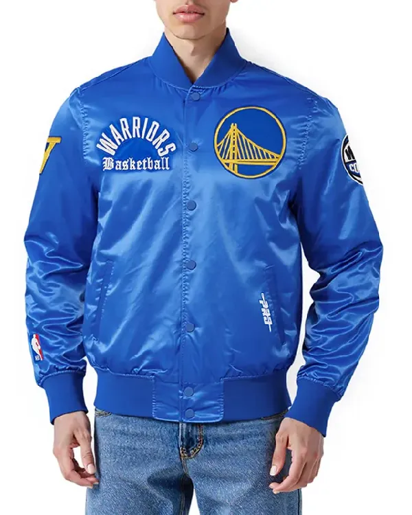 Golden State Warriors Modern Originals Royal Satin Jacket