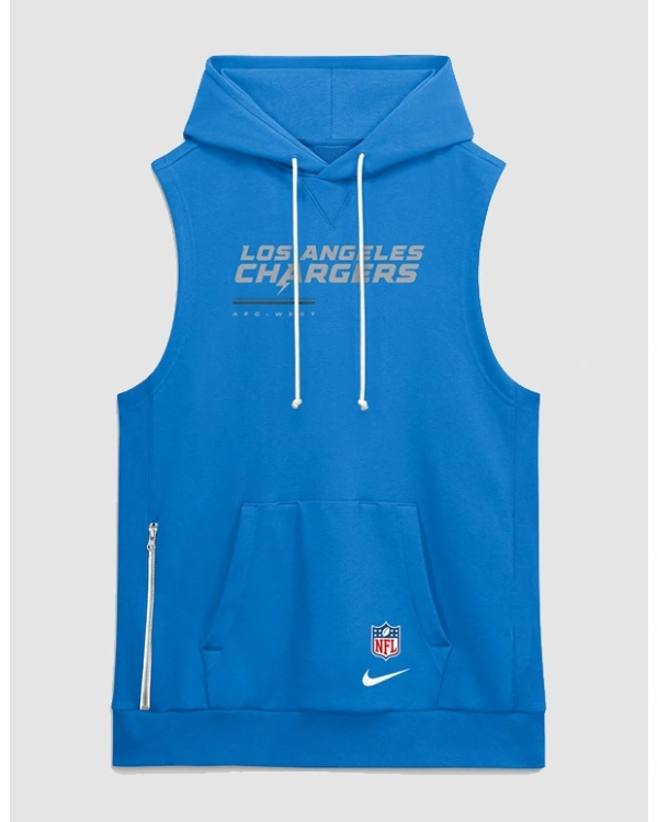 Los Angeles Chargers Nike 2026 Blue Sideline Standard Issue Dri-FIT Sleeveless Hoodie