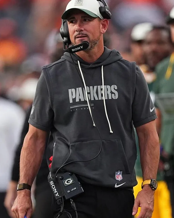 Matt LaFleur Preseason 2026 Packers Sideline Sleeveless Hoodie
