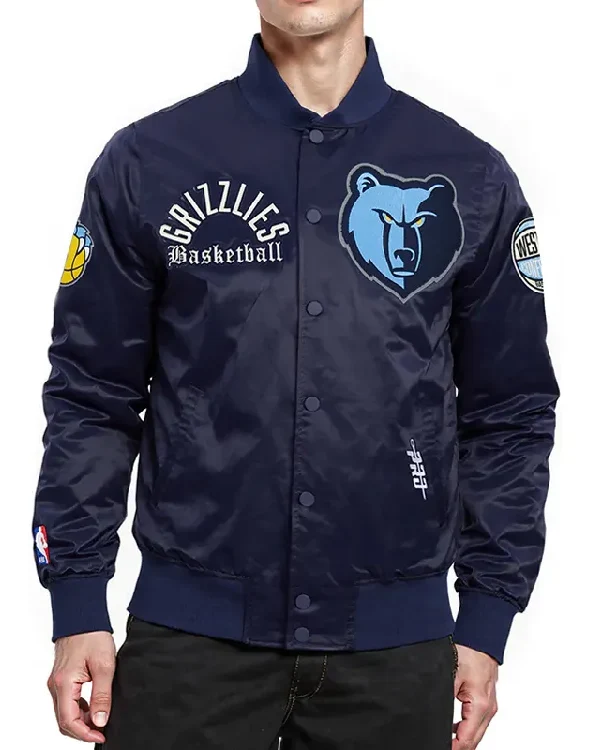 Memphis Grizzlies Modern Originals Navy Satin Jacket