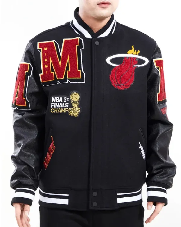 Miami Heat Black Varsity Jacket