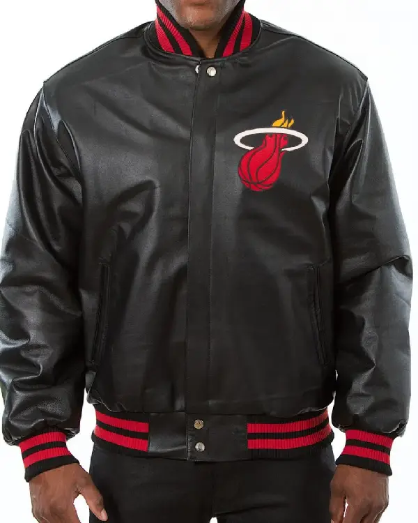 Miami Heat Leather Black Jacket