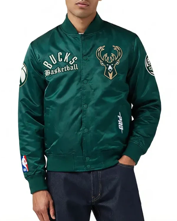 Milwaukee Bucks Modern Originals Green Satin Jacket