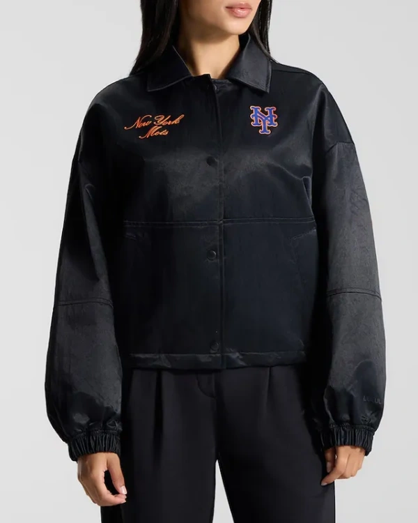 NY Mets Coaches Black Full-Button Jacket